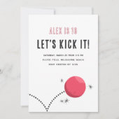 Invitation Cool Minimaliste Enfants Kickball fête d'anniversa (Devant)