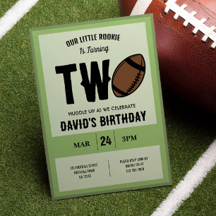 Invitation Cool Modern Little Rookie Football 2e anniversaire