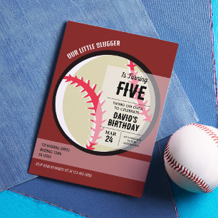 Invitation Cool Modern Little Slugger Baseball Anniversaire