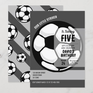 Invitation Cool Modern Little Striker Soccer Anniversaire