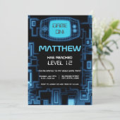 Invitation Cool Modern Marine Bleu Black Ado Vidéo partie (Debout devant)