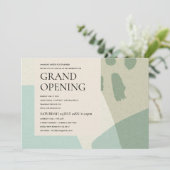 INVITATION COOL MODERNE ABSTRAIT ART AQUA BLEU GRAND OUVERTUR (Debout devant)