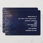 Invitation Cool moderne Anniversaire Tech Typographie Party (Devant / Derrière)