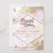 Invitation Cool moderne aquarelle typographie douce 16 (Devant)