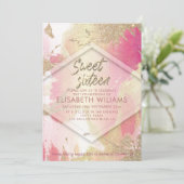 Invitation Cool moderne couleur d'aquarelle brillant (Debout devant)