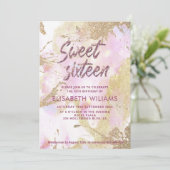 Invitation Cool moderne couleur d'aquarelle brillant (Debout devant)