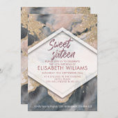 Invitation Cool moderne couleur d'aquarelle brillant (Devant / Derrière)