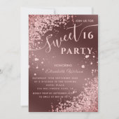 Invitation Cool moderne diamant luxe rose or doux 16 (Devant)