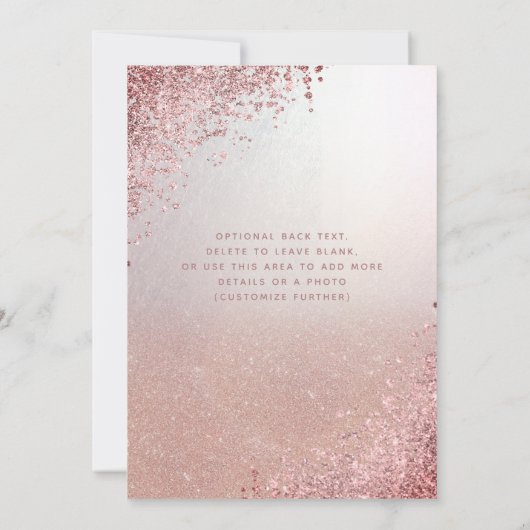 Invitation Cool moderne diamant luxe rose or doux 16 (Dos)