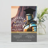 Invitation Cool moderne Knight Gamer Guy Grad (Debout devant)