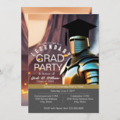 Invitation Cool moderne Knight Gamer Guy Grad (Devant / Derrière)