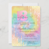 Invitation Cool moderne Parties scintillant Drips Tie Dye 18e (Devant)