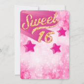 Invitation Cool moderne super star typographie rose (Dos)