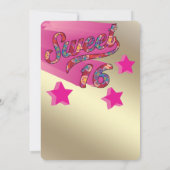 Invitation Cool moderne super star typographie rose (Dos)