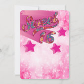 Invitation Cool moderne super star typographie rose (Dos)