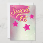 Invitation Cool moderne super star typographie rose (Dos)