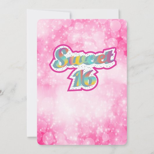 Invitation Cool moderne super star typographie rose (Dos)