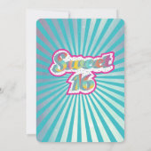 Invitation Cool moderne super star typographie rose bleu (Dos)