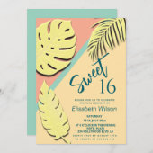 Invitation Cool moderne whimsy pastel été tropical (Devant / Derrière)