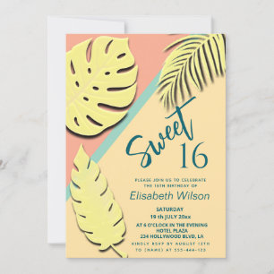 Invitation Cool moderne whimsy pastel été tropical