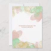 Invitation Cool Neomint blush or aquarelle géométrique (Dos)