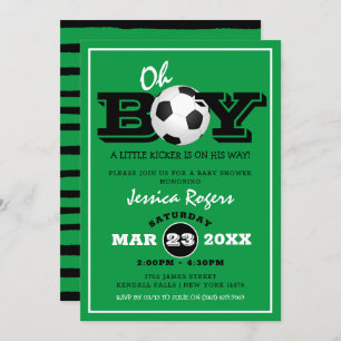 Invitation Cool "Oh garçon" Football Football Soccer Baby sho