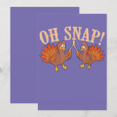 Invitation Cool Oh Snap!  Funny Turkey With Wishbone Thanksgi (Devant / Derrière)