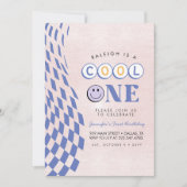 Invitation Cool One Girl's First Birthday À damiers Retro (Devant)