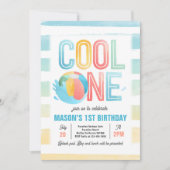 Invitation Cool One Pool Party Beach 1er anniversaire (Devant)