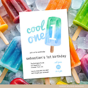 Invitation Cool One Popsicle Boy 1er anniversaire