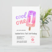 Invitation Cool One Popsicle Girl 1er anniversaire (Debout devant)