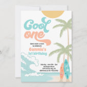 Invitation Cool One Retro Surf 1er anniversaire (Devant)