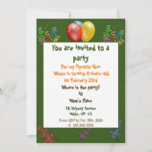 Invitation Cool Orange Green Hey Guess Tigrotto Anniversaire  (Dos)