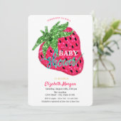 Invitation Cool Parties scintillant Baby shower fraise Invita (Debout devant)