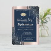 Invitation Cool Parties scintillant Casquette Gradu, Rose Gol (Debout devant)