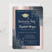 Invitation Cool Parties scintillant Casquette Gradu, Rose Gol (Devant)