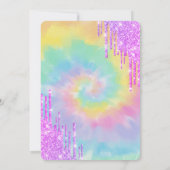 Invitation Cool Parties scintillant Drips Tie Dye 11e anniver (Dos)