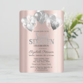 Invitation Cool Parties scintillant en argent Ballons doux 16 (Debout devant)