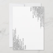 Invitation Cool Parties scintillant en argent, Robe de fille  (Dos)