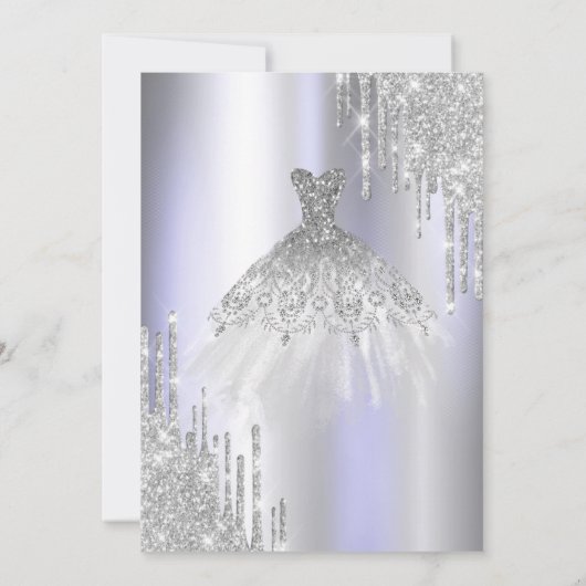 Invitation Cool Parties scintillant en argent, Robe Violet Sw (Dos)