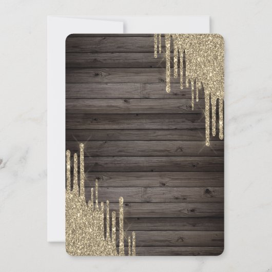 Invitation Cool Parties scintillant or, Robe bois doux 16 (Dos)