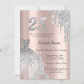 Invitation Cool Parties scintillant, Robe Tour Eiffel 25e (Devant)