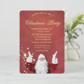 Invitation Cool Père Noël Rouge Noël (Debout devant)