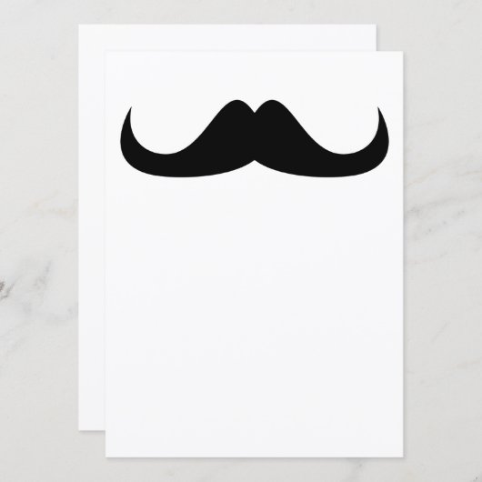 Invitation Cool personnalisable Black Handlebar moustache Inv (Devant / Derrière)