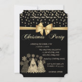 Invitation Cool Pine Trees Bow Company Fête de Noël (Devant)