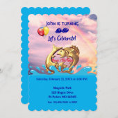 Invitation Cool Pisces Anniversaire / 19 févr. - 20 mars (Devant / Derrière)