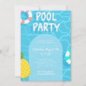 Invitation Cool Piscine Fête Eté (Devant)