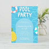 Invitation Cool Piscine Fête Eté (Debout devant)