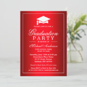 Invitation Cool Plain Rouge Dégradé Look Graduate Graduate (Debout devant)