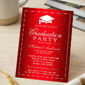 Invitation Cool Plain Rouge Dégradé Look Graduate Graduate